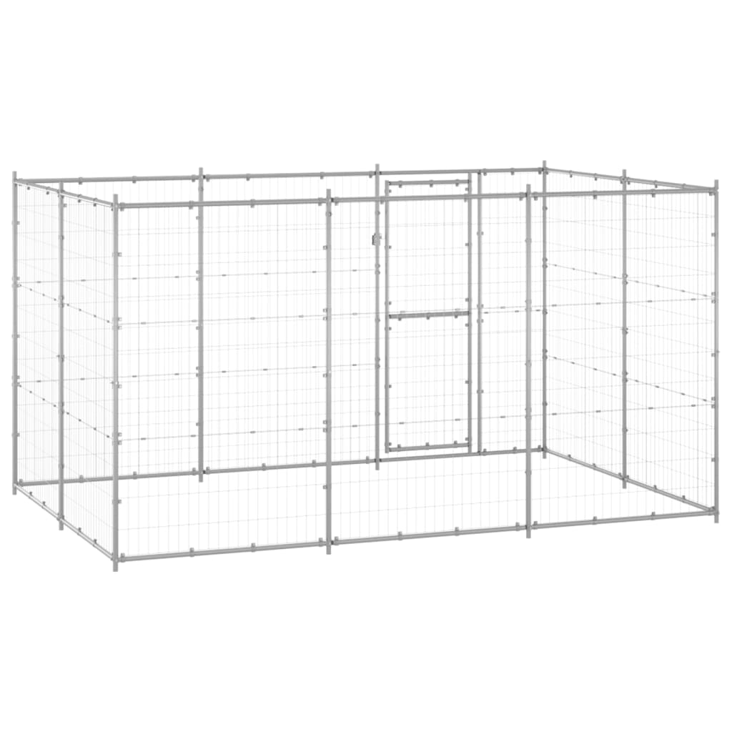 Chenil d’extérieur en acier galvanisé pour chien – Panneaux à mailles – 330 x 220 x 180 cm – 7 m²