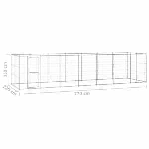 Venkovní psí kotec pozinkovaná ocel 16,94 m² - obrázek 6