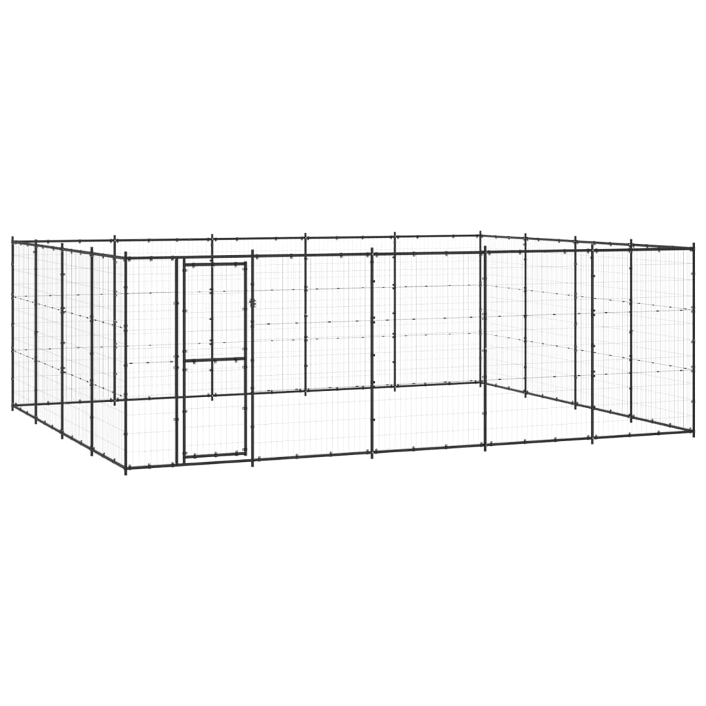 vidaXL Venkovní psí kotec ocel 24,2 m²