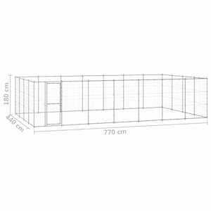 Venkovní psí kotec pozinkovaná ocel 33,88 m² - obrázek 6