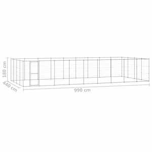 Venkovní psí kotec pozinkovaná ocel 43,56 m² - obrázek 6