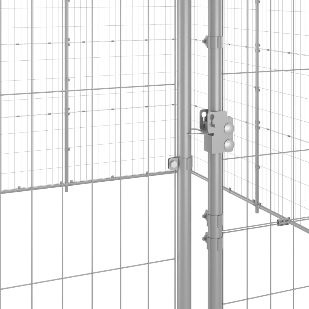 Chenil d'extérieur en acier galvanisé pour chien - Panneaux à mailles - 1210 x 440 x 180cm - 50 m²
