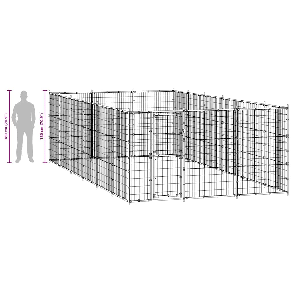 Utendørs hundegård 21,78 m² stål - Bilde 7