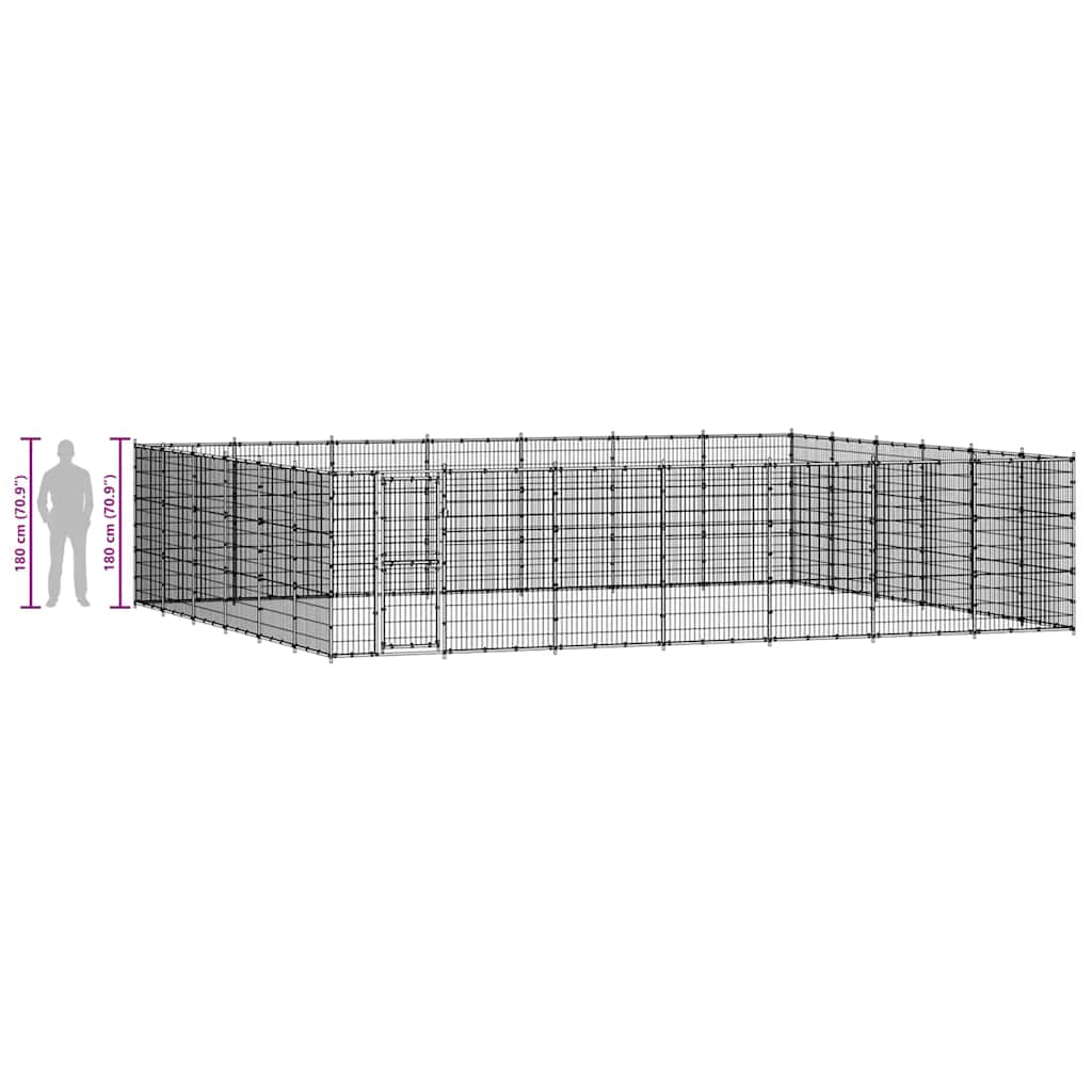 Utendørs hundegård 50,82 m² stål - Bilde 7