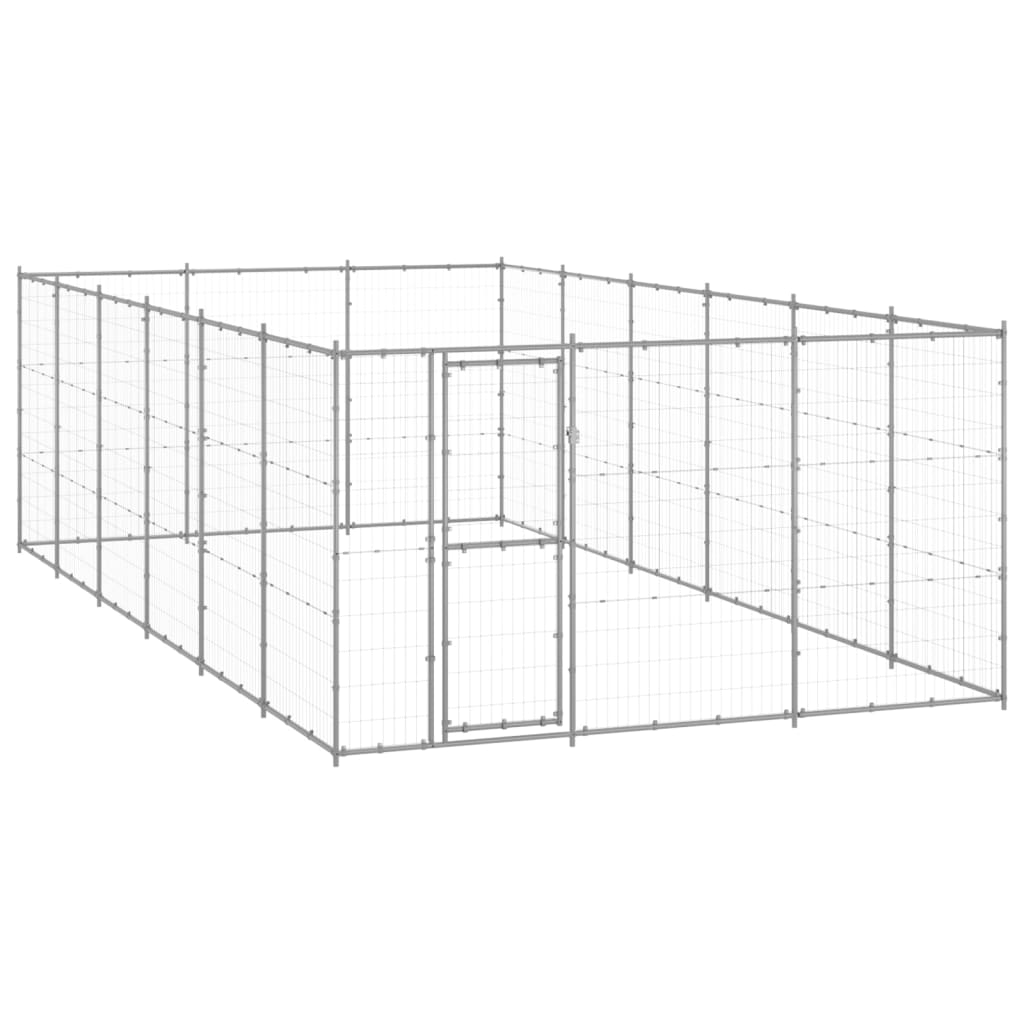 vidaXL udendørs hundebur 21,78 m² galvaniseret stål