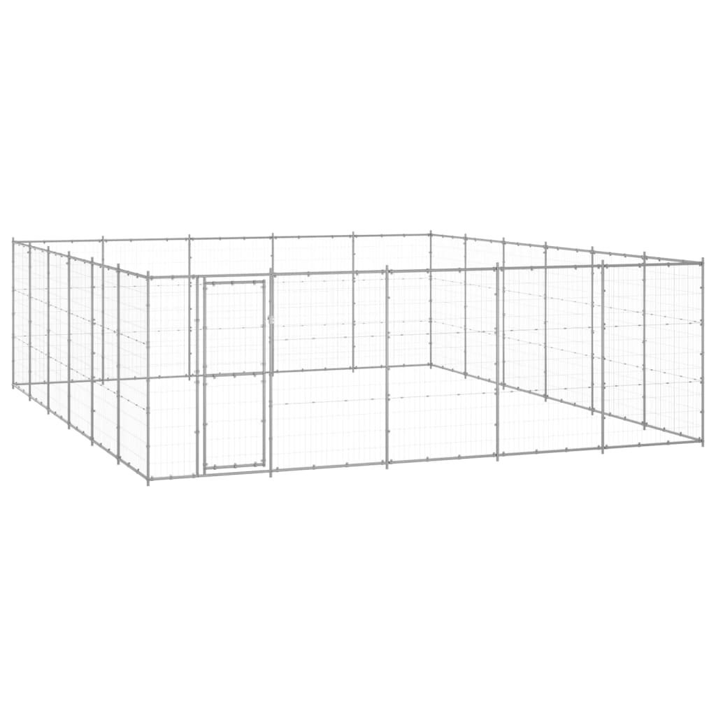 Chenil d’extérieur en acier galvanisé pour chien – Panneaux à mailles – 550 x 660 x 180 cm – 36 m²