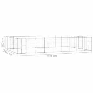 Venkovní psí kotec pozinkovaná ocel 65,34 m² - obrázek 6