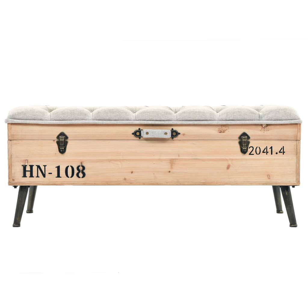 vidaXL Säilytyspenkki 110 cm täysi kuusi