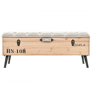 Úložná lavice 110 cm masivní jedlové dřevo - obrázek 2