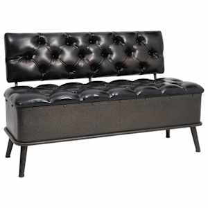 vidaXL seljatoega hoiupink, 110 cm, must kunstnahk,
