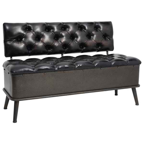 vidaXL seljatoega hoiupink, 110 cm, must kunstnahk,