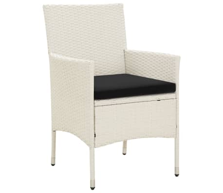 vidaXL Garden Chairs with Cushions 2 pcs Poly Rattan White