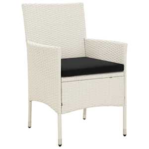vidaXL Garden Chairs with Cushions 2 pcs Poly Rattan White
