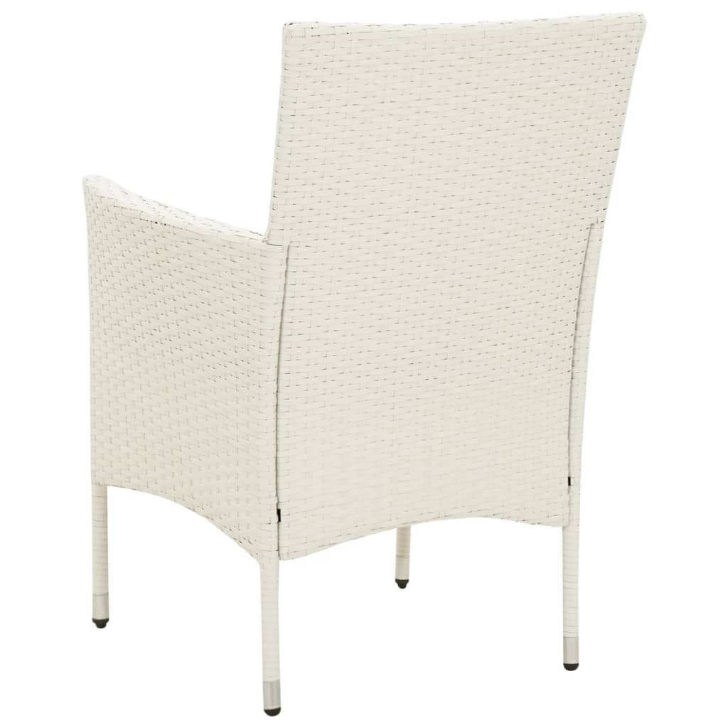 4 db fehér polyrattan kerti szék párnával 