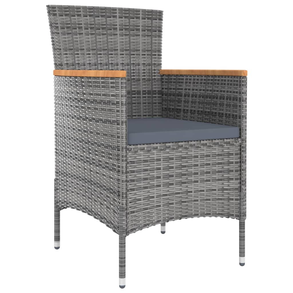 Thumbnail - vidaXL Garten-Essstühle 4 Stk. Poly Rattan Grau
