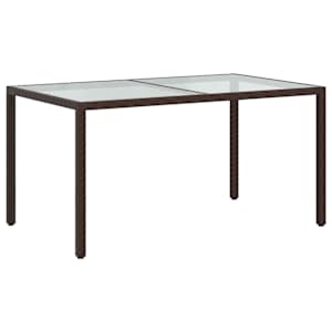 Zahradní stůl 150 x 90 x 75 cm tvrzené sklo a polyratan hnědý - obrázek 5