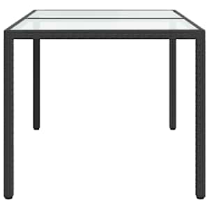 Zahradní stůl 150 x 90 x 75 cm tvrzené sklo a polyratan černý - obrázek 4