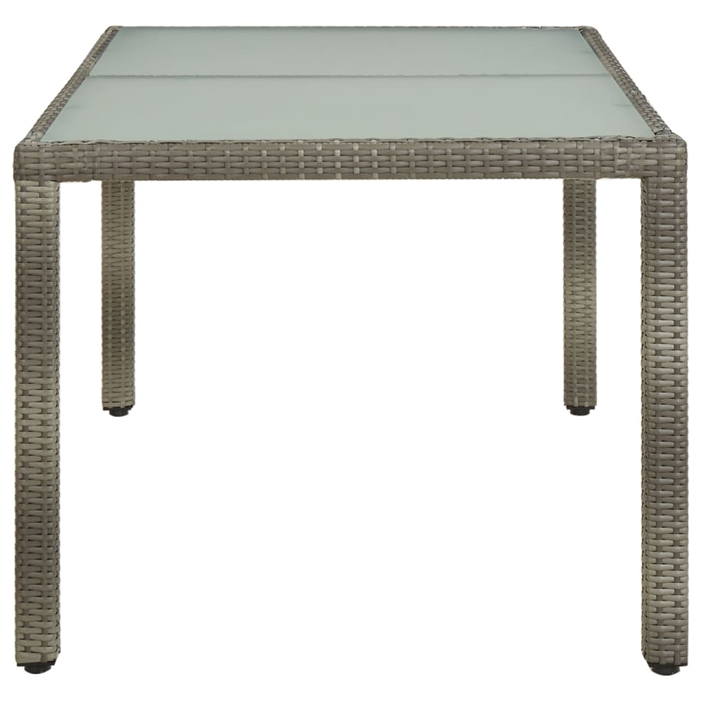 Thumbnail - vidaXL Gartentisch 150x90x75 cm Hartglas und Poly Rattan Grau