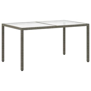 Zahradní stůl 150 x 90 x 75 cm tvrzené sklo a polyratan šedý - obrázek 5