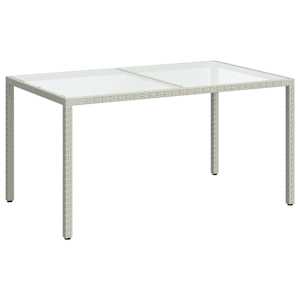 Zahradní stůl 150 x 90 x 75 cm tvrzené sklo a polyratan bílý - obrázek 2