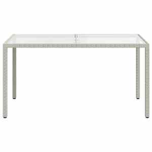 Zahradní stůl 150 x 90 x 75 cm tvrzené sklo a polyratan bílý - obrázek 3