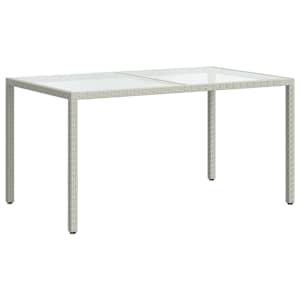 Zahradní stůl 150 x 90 x 75 cm tvrzené sklo a polyratan bílý - obrázek 5