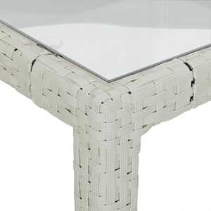 Zahradní stůl 150 x 90 x 75 cm tvrzené sklo a polyratan bílý - obrázek 6
