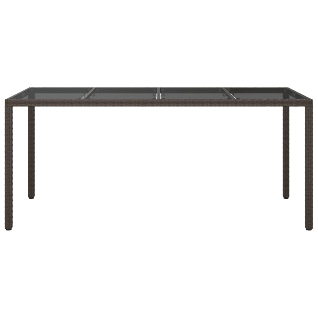 

vidaXL Tuintafel 190x90x75 cm gehard glas en poly rattan bruin