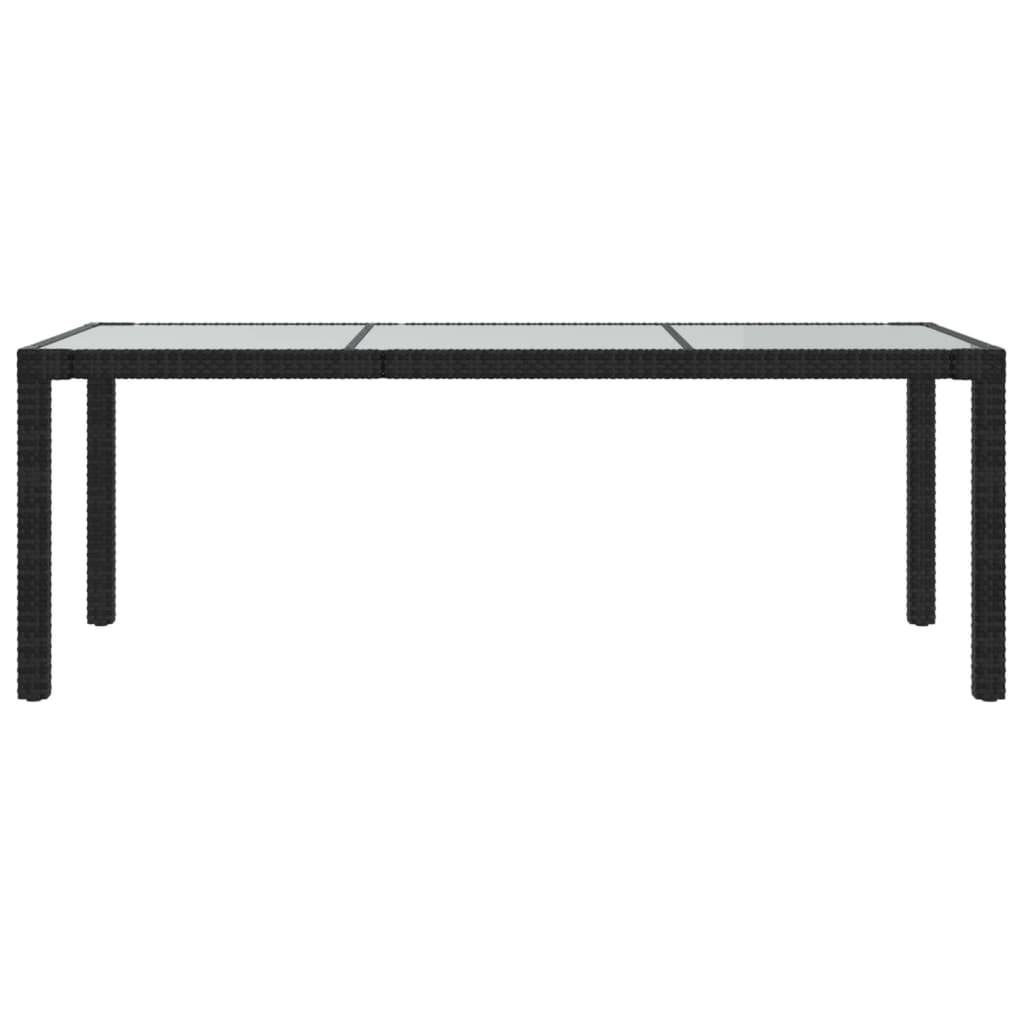 

vidaXL Tuintafel 190x90x75 cm gehard glas en poly rattan black