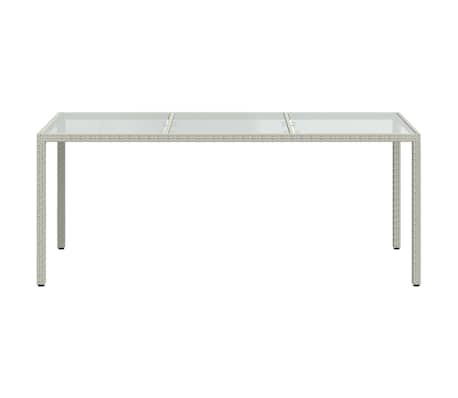 vidaXL feh&eacute;r polyrattan &eacute;s edzett &uuml;veg kerti asztal 190 x 90 x 75 cm