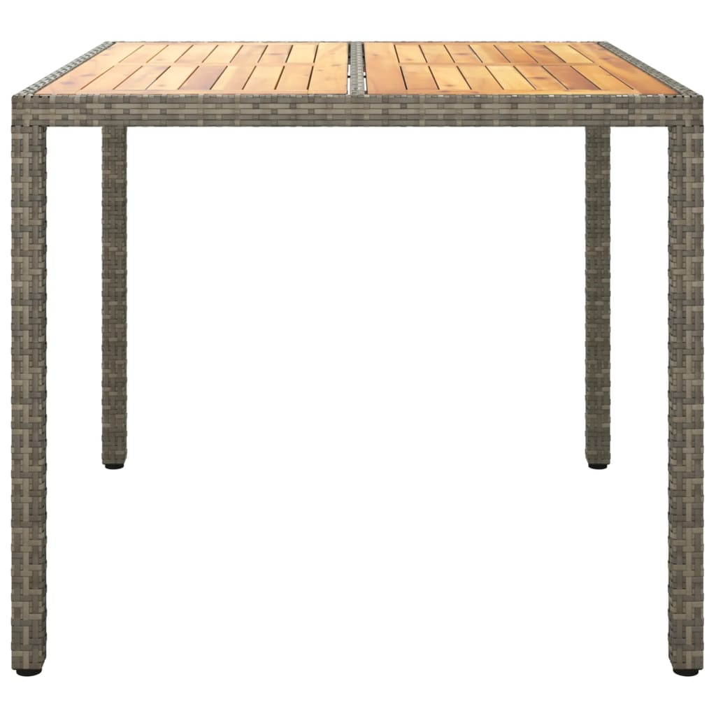 

vidaXL Tuintafel 90x90x75 cm poly rattan en acaciahout grijs