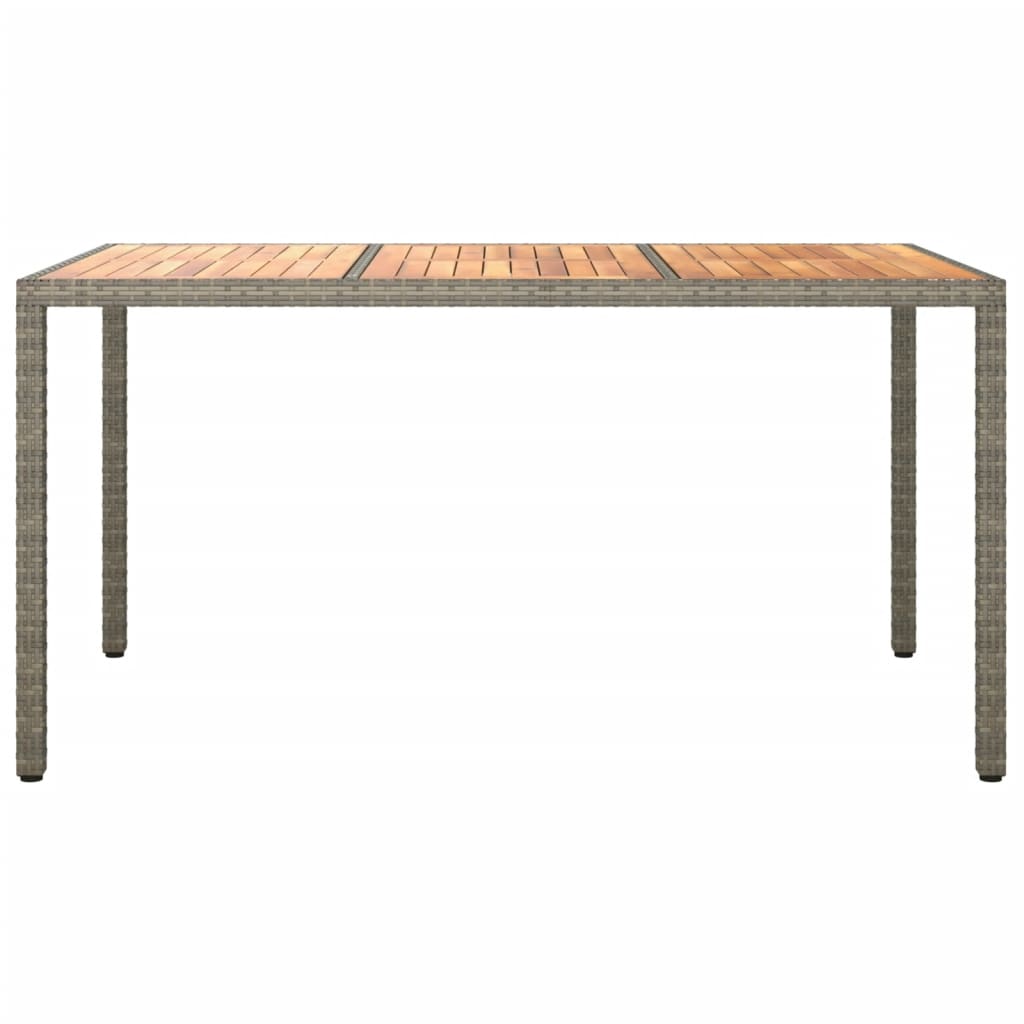 

vidaXL Tuintafel 150x90x75 cm poly rattan en acaciahout grijs