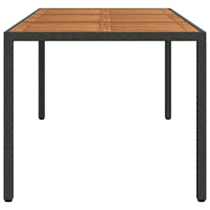 Zahradní stůl 190 x 90 x 75 cm polyratan a akáciové dřevo černý - obrázek 4