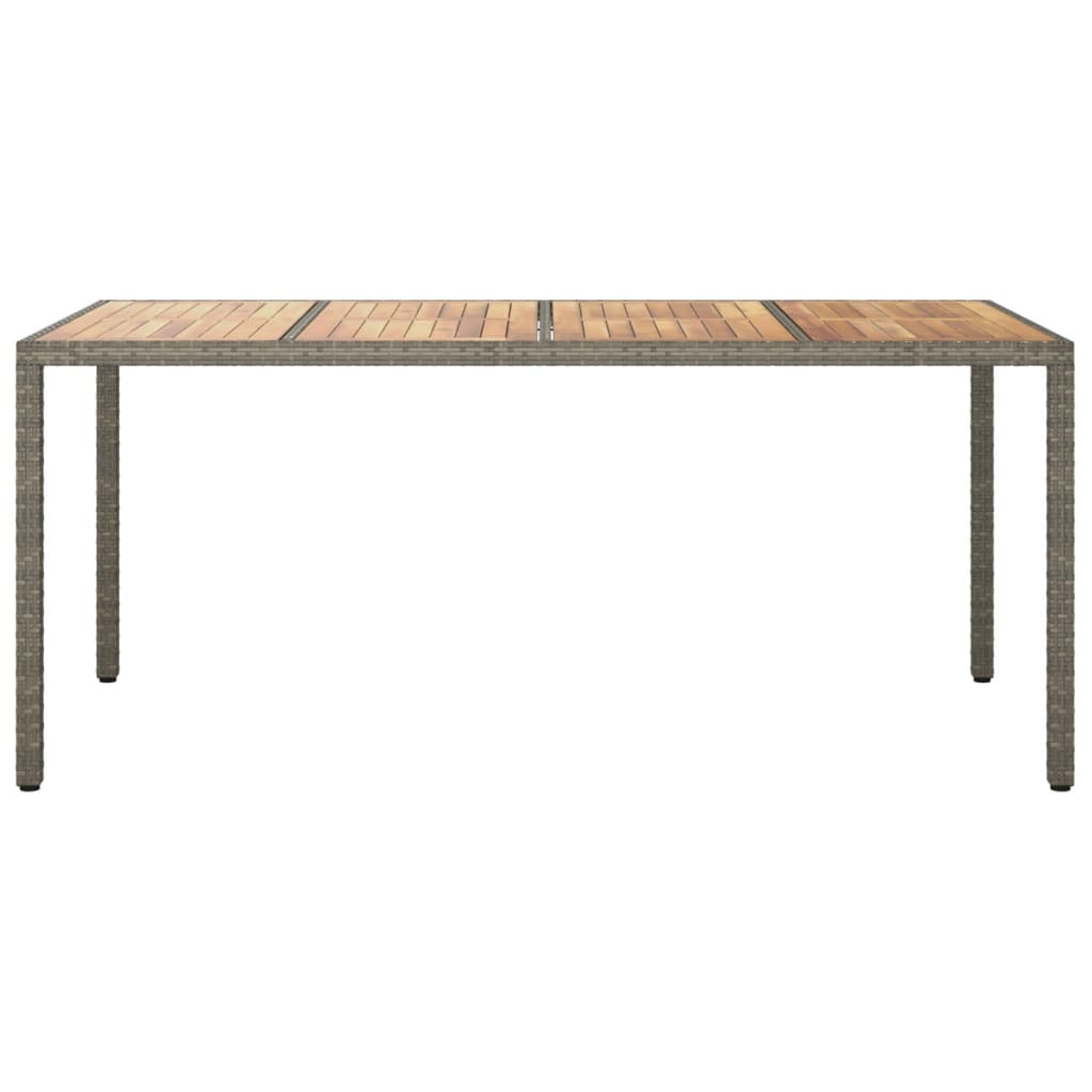 

vidaXL Tuintafel 190x90x75 cm poly rattan en acaciahout grijs