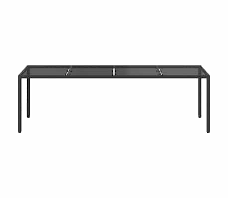vidaXL Gartentisch Schwarz 250x100x75 cm Geh&auml;rtetes Glas Poly Rattan