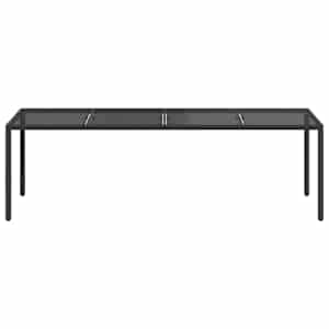 vidaXL Gartentisch Schwarz 250x100x75 cm Geh&auml;rtetes Glas Poly Rattan