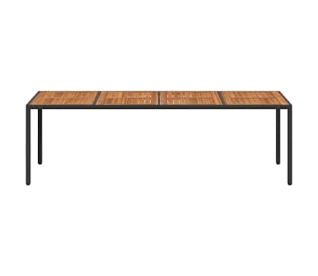 vidaXL Vrtna miza črna 250x100x75 cm poli ratan