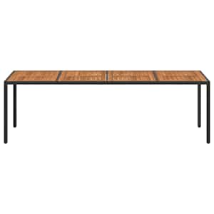 vidaXL Vrtna miza črna 250x100x75 cm poli ratan