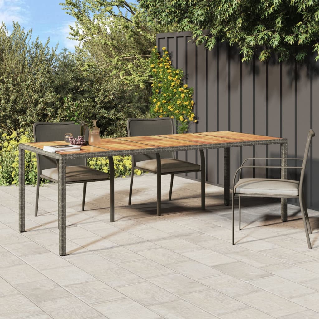 Gartentisch Grau 250x100x75 cm Poly Rattan