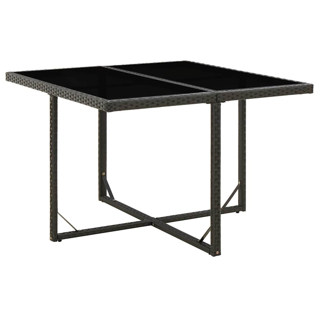 vidaXL Tr&auml;dg&aring;rdsbord svart 109x107x74 cm konstrotting och glas