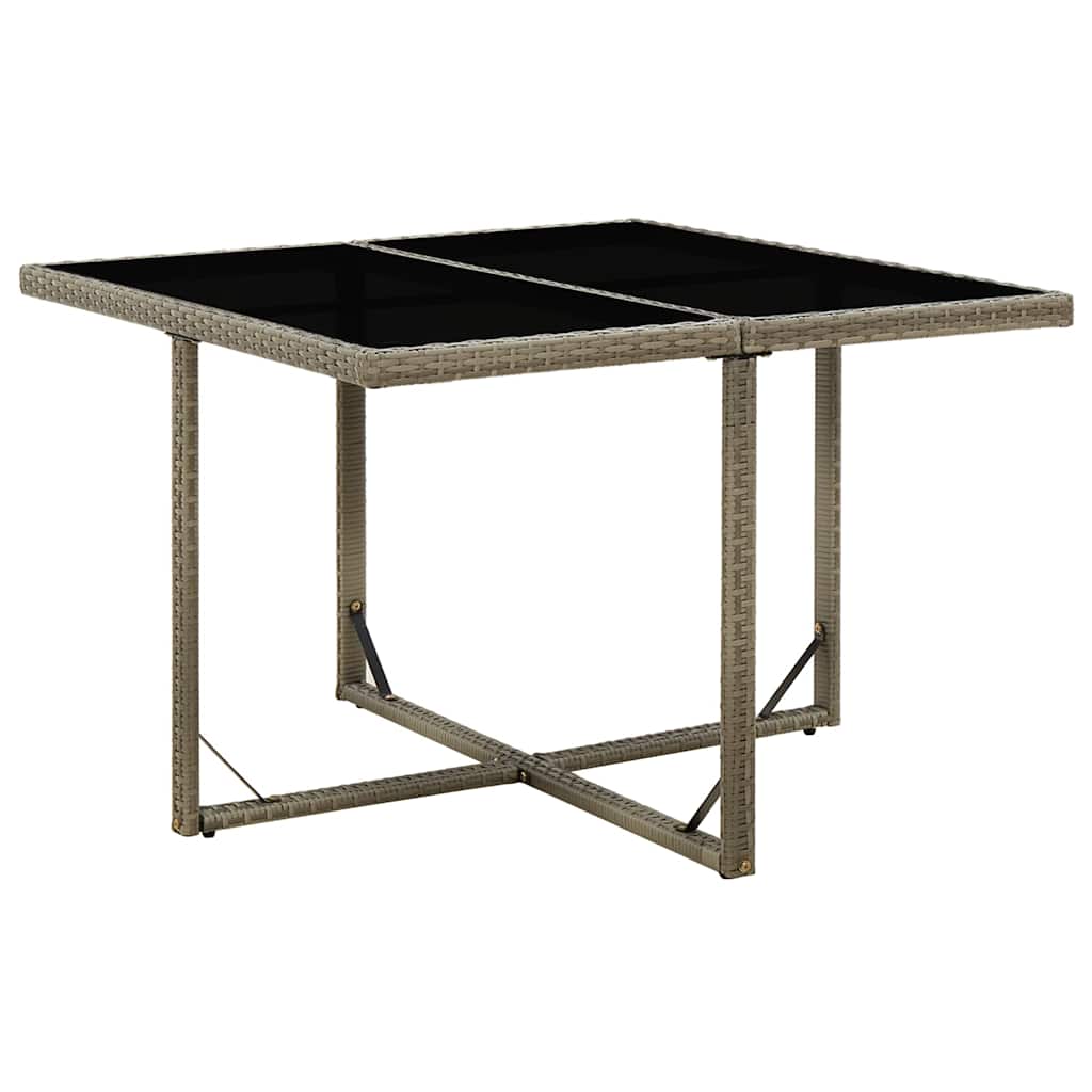 vidaXL Tr&auml;dg&aring;rdsbord gr&aring; 109x107x74 cm konstrotting och glas