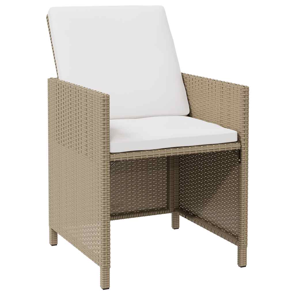 Thumbnail - vidaXL Gartenstühle mit Hocker 2 Stk. Poly Rattan Beige