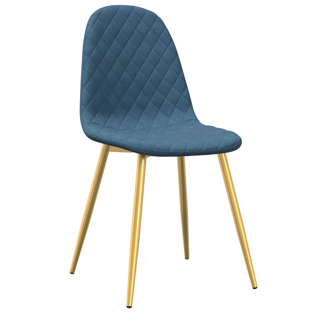 vidaXL Eetkamerstoelen 6 st fluweel blauw afbeelding