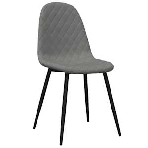 vidaXL Chaises &agrave; manger lot de 6 gris clair velours