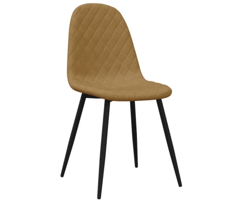 vidaXL Valgomojo kėdės, 6vnt., rudos spalvos, aksomas