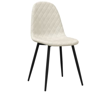 vidaXL Eetkamerstoelen 6 st fluweel cr&egrave;mewit