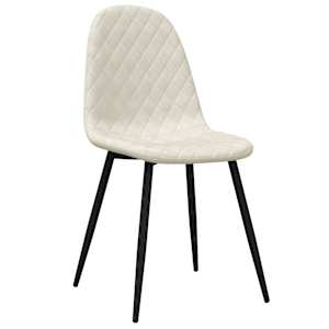 vidaXL Eetkamerstoelen 6 st fluweel cr&egrave;mewit