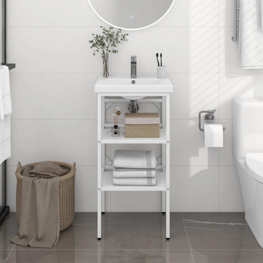 Badezimmer Waschtischgestell Weiß 40x38x83 cm Eisen kaufen