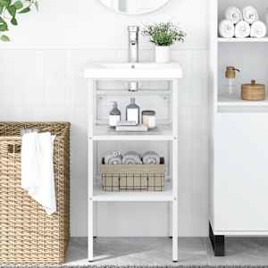 Kopalniški regal bel 40x38x83 cm železo