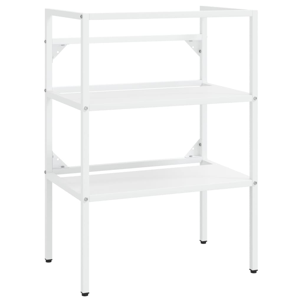 vidaXL Koupelnový regál pod umyvadlo bílý 59 x 38 x 83 cm železo